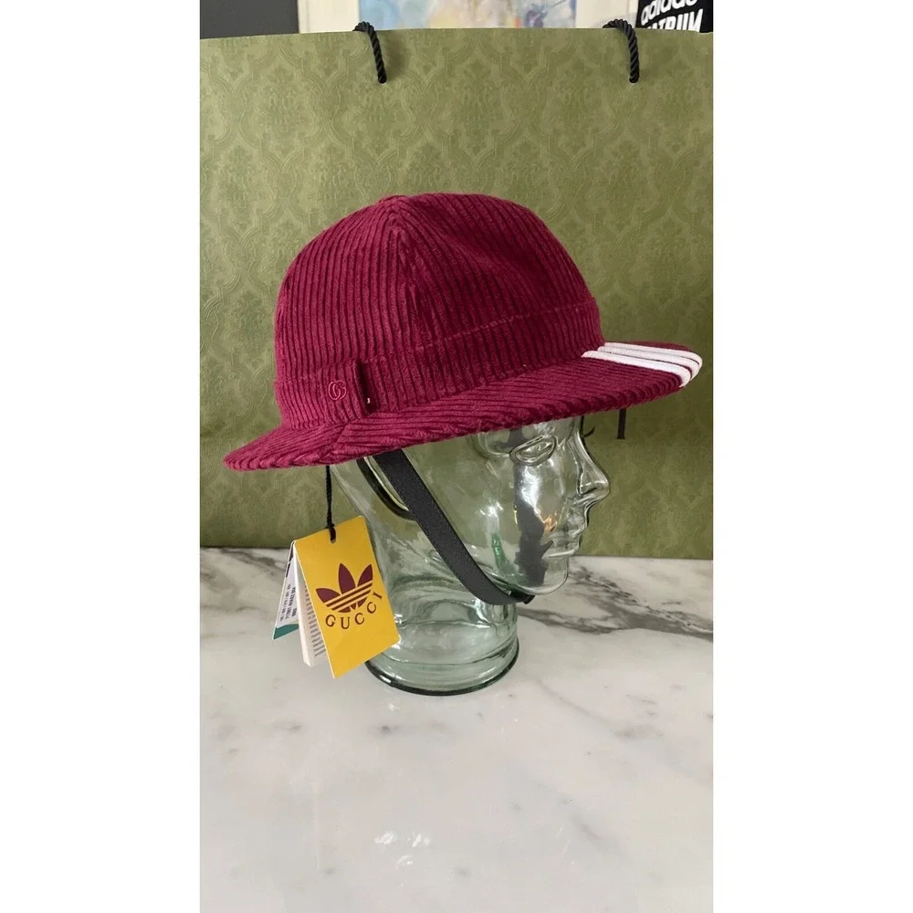 Gucci + Adidas GG Foldable Corduroy Golf Hat 'red'